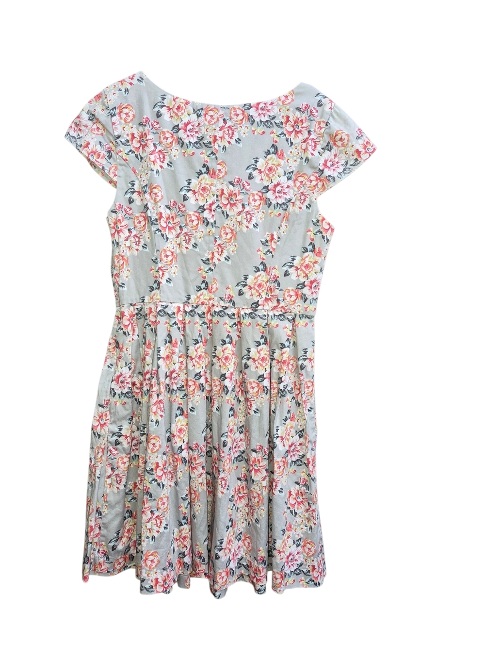 LC Lauren Conrad Hot Pink Sleeveless Fit-and-Flare Dress with Beaded Neckline